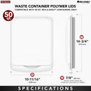 REV A SHELF : Orion Gray Polymer Lid for Rev-A-Shelf® 50 qt. Waste Containers