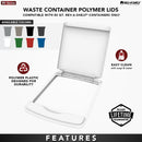 REV A SHELF : Metallic Silver Polymer Lid for Rev-A-Shelf® 50 qt. Waste Containers