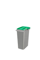 REV A SHELF : 8 L Silver Polymer Replacement Waste Container w/ Green Lid for Rev-A-Shelf® Pullouts