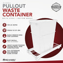 REV A SHELF : White Steel Pullout Waste Container