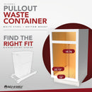 REV A SHELF : White Steel Pullout Waste Container