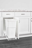 REV A SHELF : White Steel Pullout Waste Container