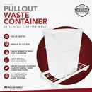 REV A SHELF : White Steel Pullout Waste Container