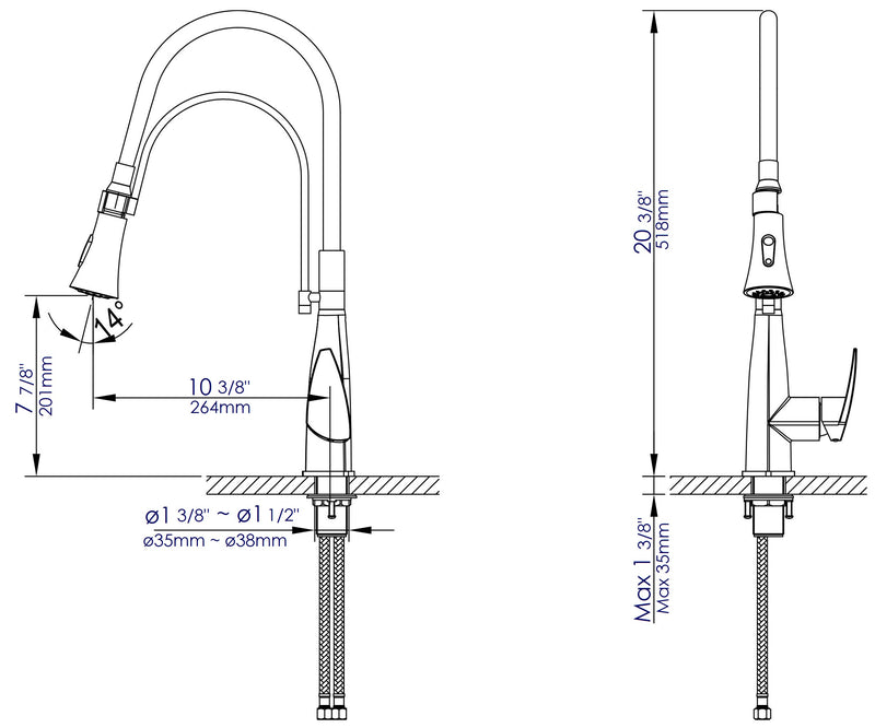 ALFI brand ABKF3001 Kitchen Faucet