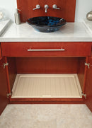 REV A SHELF : Almond Polymer Trim-to-Fit Drip Tray for 27" - 30" Vanity Sink Base Cabinets