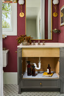REV A SHELF : Gray Flexible Polymer Trim-to-Fit Drip Tray for 27" - 30" Vanity Sink Base Cabinets