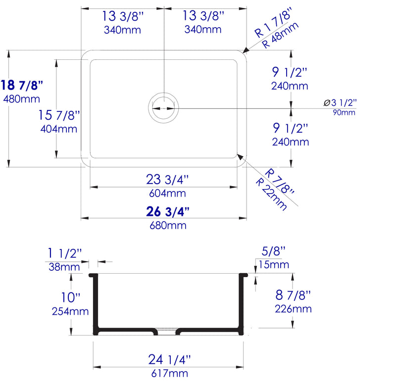 ALFI brand ABF2718UD Kitchen Sink