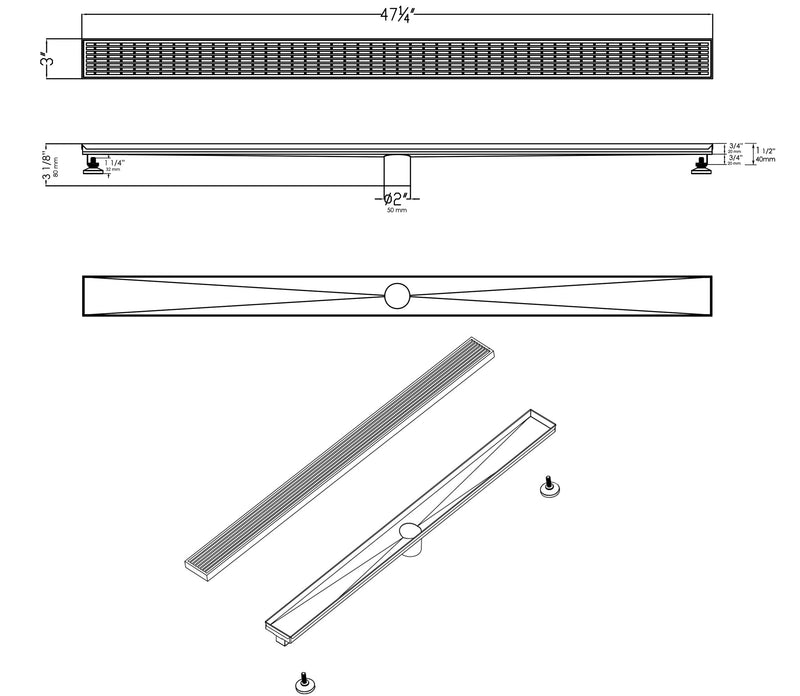 ALFI brand ABLD47D Shower Drain