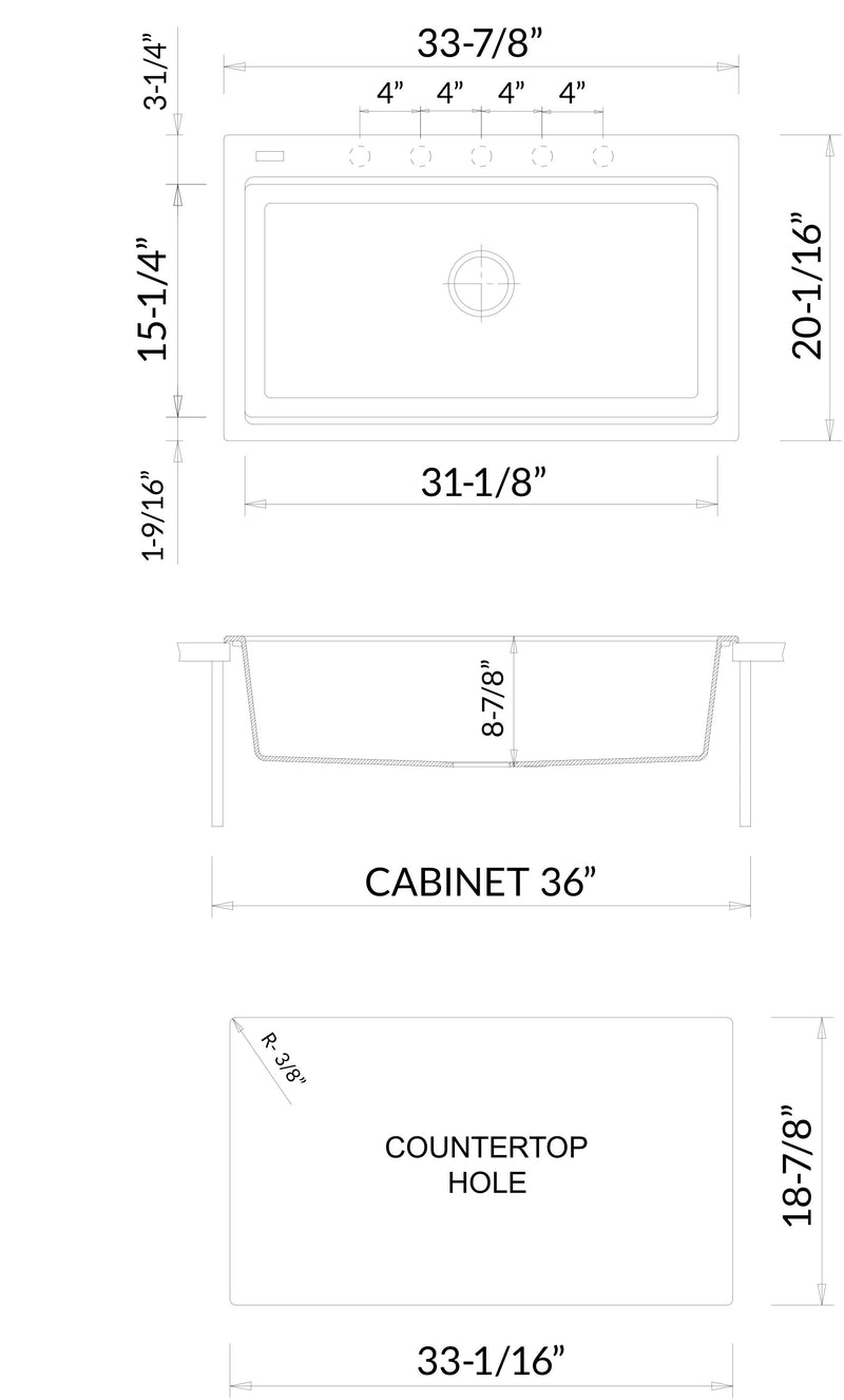 ALFI brand AB3418SBDI Kitchen Sink