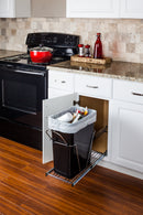 Polished Chrome Single Can Wire Bottom-Mount Trashcan Pullout