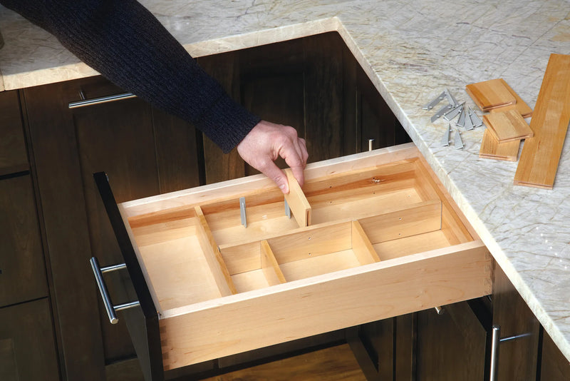 REV A SHELF Maple Wood Customizable Tray Insert w/ Dividers