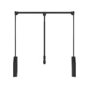 Black Soft-close Expandable Wardrobe Lift for 33" - 48" Openings