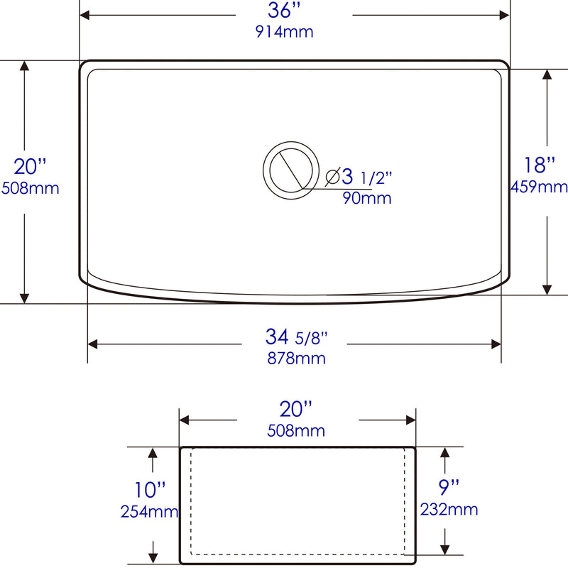 ALFI brand ABFC3620S Kitchen Sink