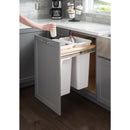Double Grey 50 Quart Top-Mount Trashcan Pullout for 21" Opening