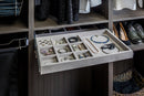 Grey Felt 10-Compartment Jewelry Organizer Drawer