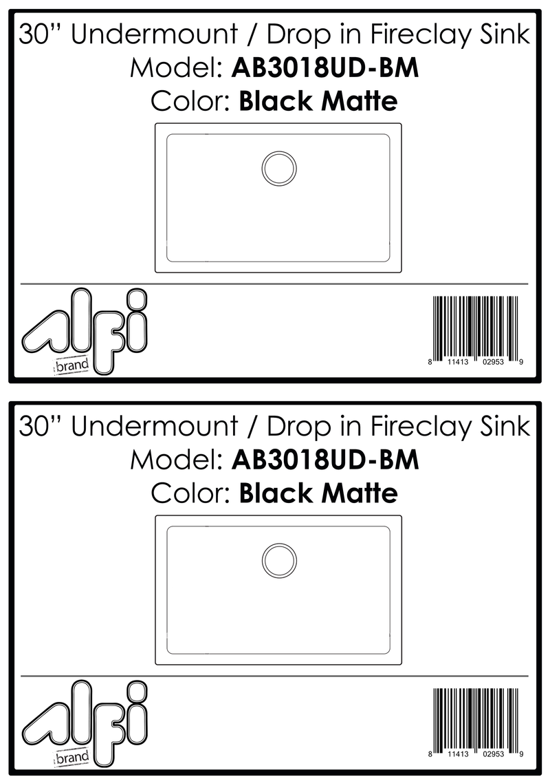 ALFI brand AB3018UD Kitchen Sink