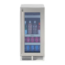 Sapphire Series 5, 15"W, Glass Door, Indoor, Stainless Steel, Residential Refrigerator Indoor 15" Beverage Center