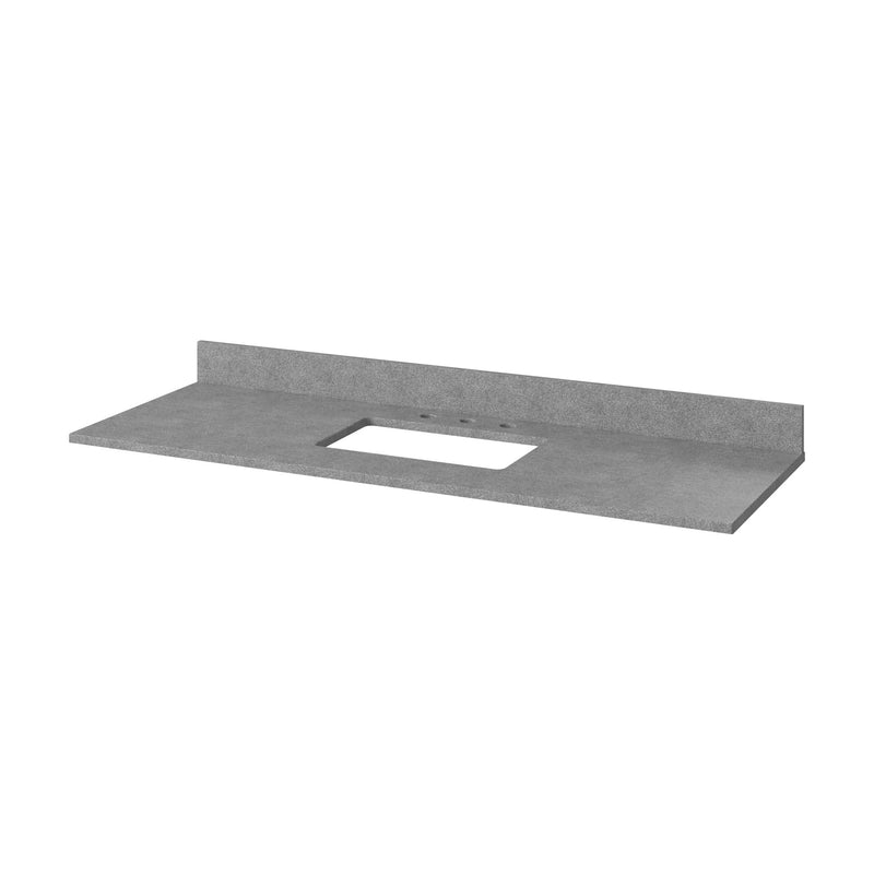 60" Grey Chatham Vanity, Steel Grey Cultured Marble Vanity Top, undermount rectangle bowl