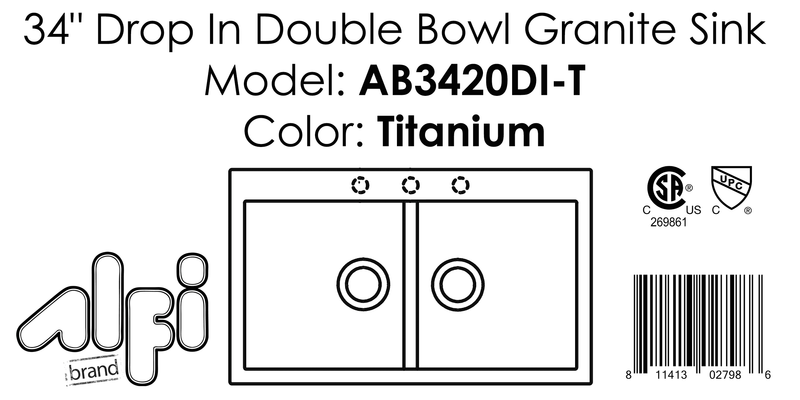 ALFI brand AB3420DI Kitchen Sink