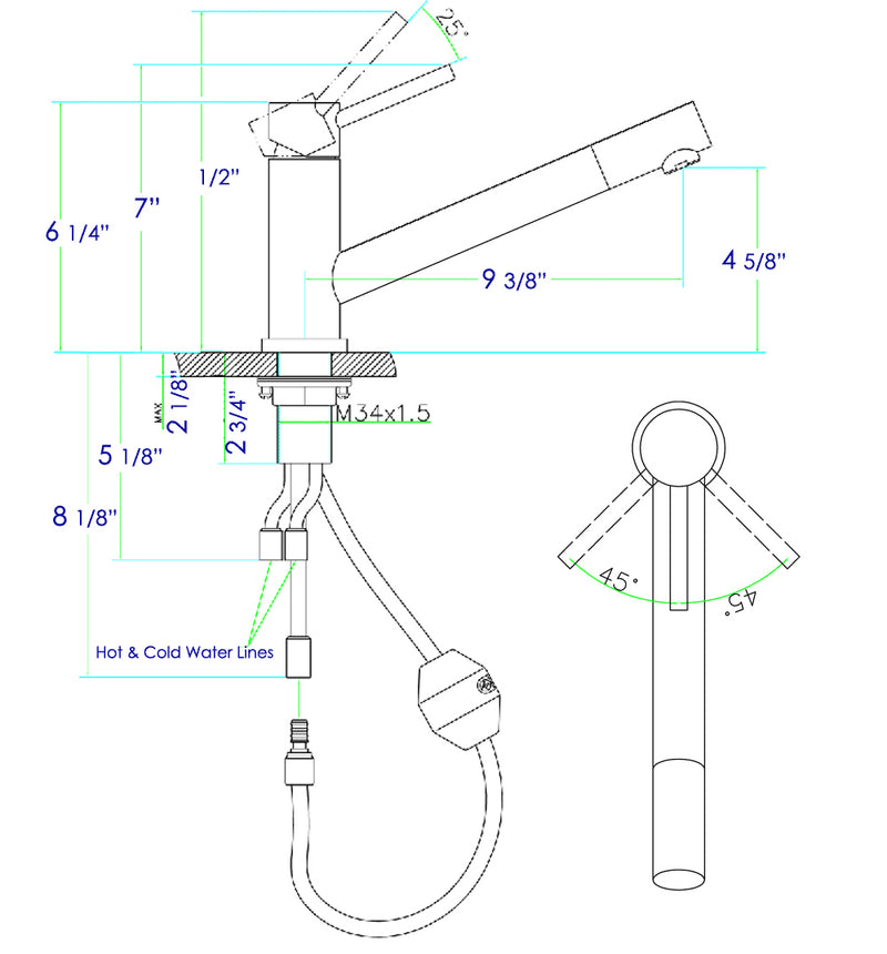 ALFI brand AB2025 Kitchen Faucet