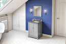 24" Grey Addington Vanity, Steel Grey Cultured Marble Vanity Top, undermount rectangle bowl