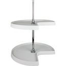 32" Kidney Two-Shelf Plastic Lazy Susan Set with Chrome Hubs