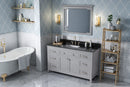 60" Grey Chatham Vanity, Black Granite Vanity Top, undermount rectangle bowl
