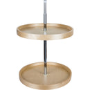24" Round Two-Shelf Banded Wood Lazy Susan Set
