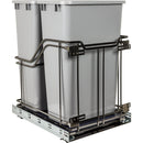 Double 50 Quart Black Nickel STORAGE WITH STYLE® Metal Soft-close Trashcan Pullout