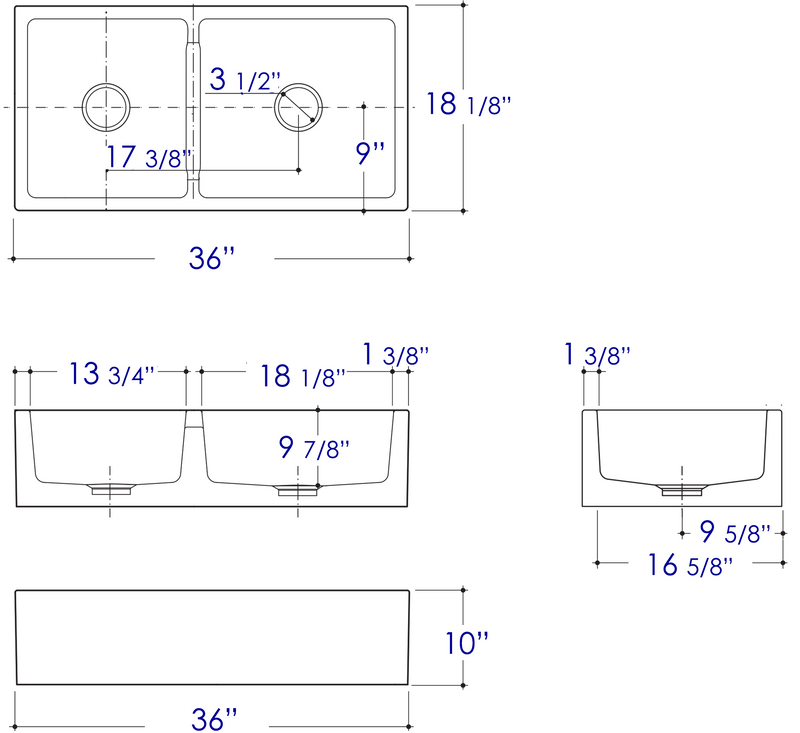 ALFI brand AB3618DB Kitchen Sink