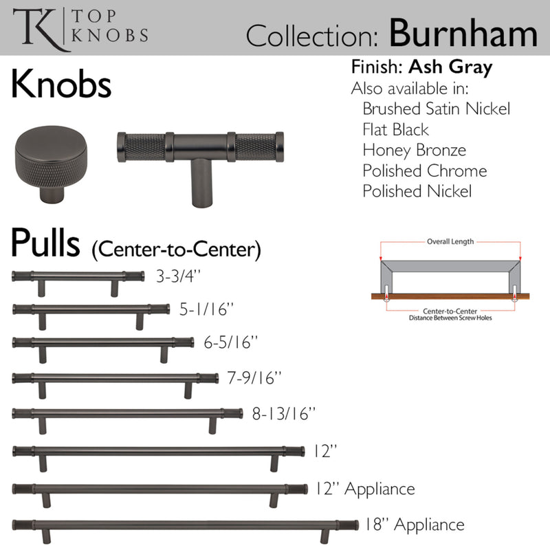 Top Knobs Burnham 8 13/16" Center to Center Bar Pull