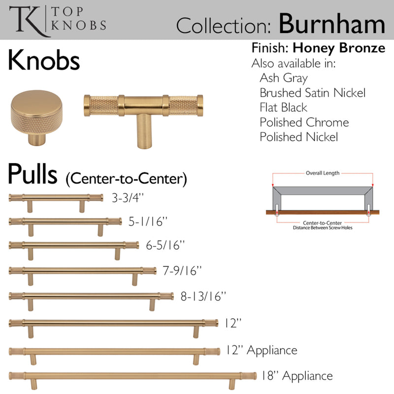 Top Knobs Burnham 3" Length Bar Knob