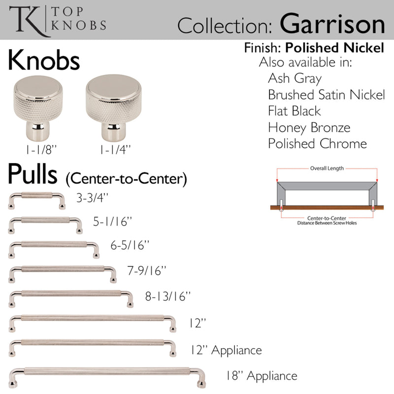 Top Knobs Garrison 6 5/16" Center to Center Bar Pull