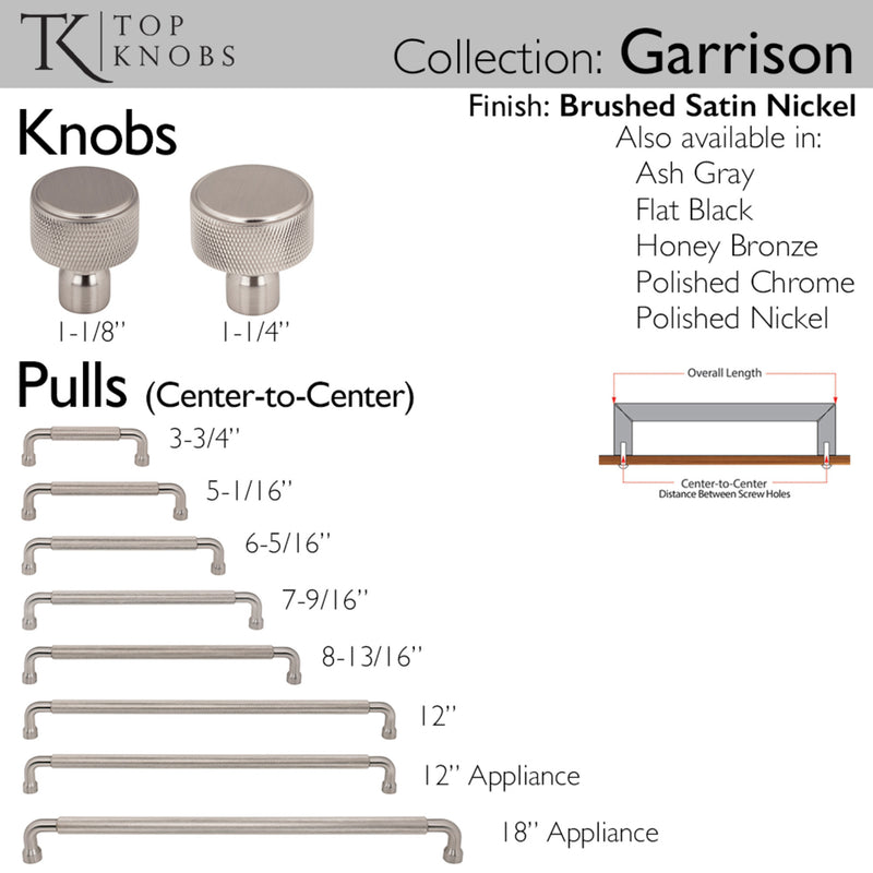 Top Knobs Garrison 7 9/16" Center to Center Bar Pull