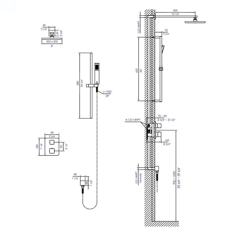 ALFI brand AB2830 Shower Set