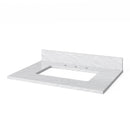 30" Hale Blue Douglas Vanity, White Carrara Marble Vanity Top, undermount rectangle bowl