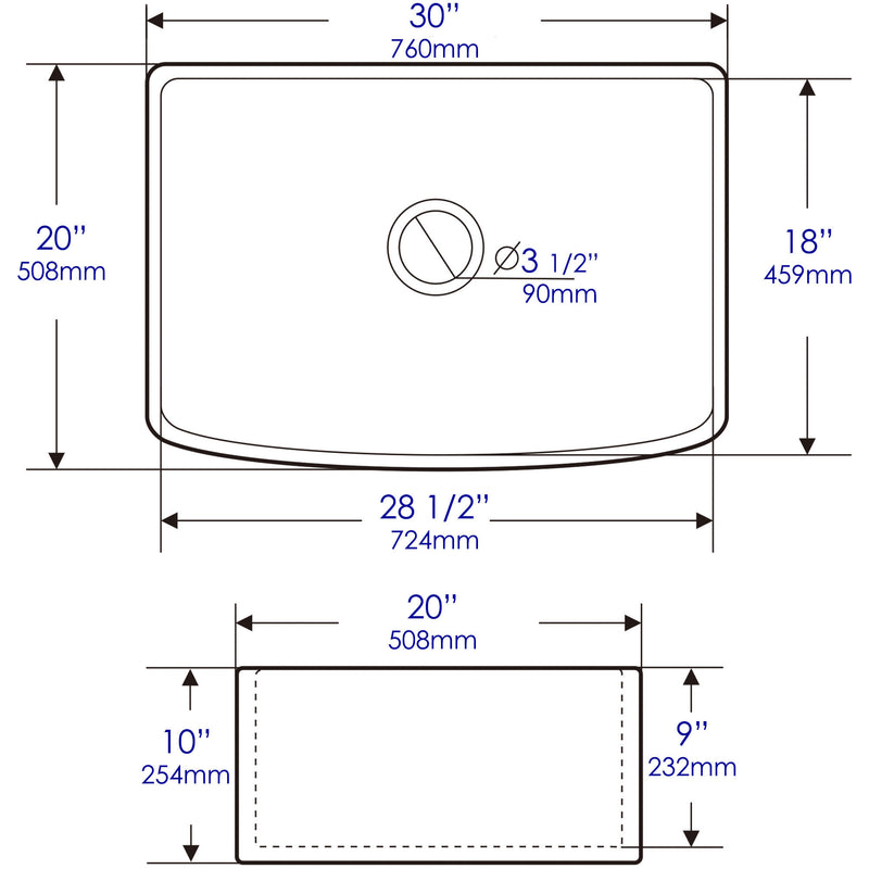 ALFI brand ABFC3020 Kitchen Sink