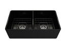 CLASSICO 33D Farmhouse Apron Front Fireclay 33" Double Bowl Kitchen Sink