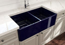 CLASSICO 33D Farmhouse Apron Front Fireclay 33" Double Bowl Kitchen Sink