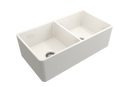 CLASSICO 33D Farmhouse Apron Front Fireclay 33" Double Bowl Kitchen Sink