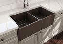 CLASSICO 33D Farmhouse Apron Front Fireclay 33" Double Bowl Kitchen Sink