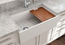 CONTEMPO 30" Step Rim Farmhouse Apron Front Fireclay 30" Single Bowl Kitchen Sink