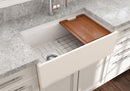 CONTEMPO 30" Step Rim Farmhouse Apron Front Fireclay 30" Single Bowl Kitchen Sink