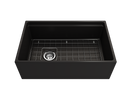 CONTEMPO 30" Step Rim Farmhouse Apron Front Fireclay 30" Single Bowl Kitchen Sink