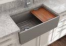 CONTEMPO 30" Step Rim Farmhouse Apron Front Fireclay 30" Single Bowl Kitchen Sink