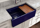 CONTEMPO 30" Step Rim Farmhouse Apron Front Fireclay 30" Single Bowl Kitchen Sink