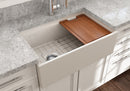 CONTEMPO 30" Step Rim Farmhouse Apron Front Fireclay 30" Single Bowl Kitchen Sink