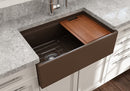 CONTEMPO 30" Step Rim Farmhouse Apron Front Fireclay 30" Single Bowl Kitchen Sink