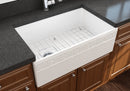 VIGNETTO 30" Farmhouse Apron Front Fireclay 30" Single Bowl Kitchen Sink