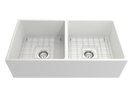 CONTEMPO 36D Farmhouse Apron Front Fireclay 36" Double Bowl Kitchen Sink